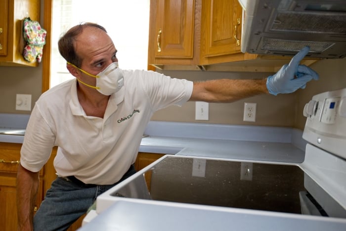 biohazard expert inspects meth contaminated home