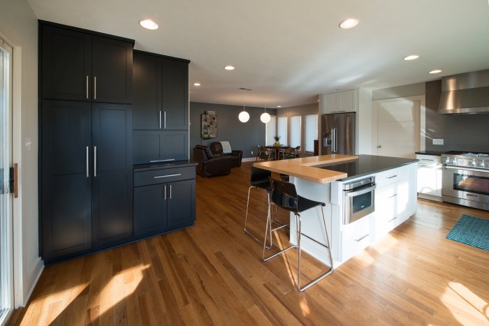 open concept kitchen and dining room