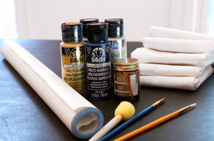 supplies for painting cloth napkins
