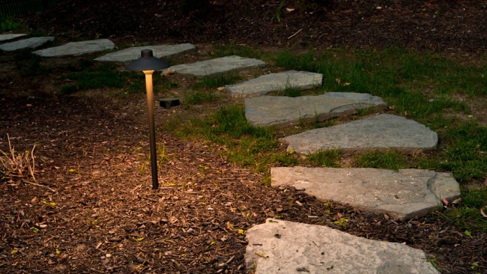Solar Powered Outdoor Lighting Can Brighten Your Yard Angie S List One Advantage To Using Solar Powered Path Lights Is That You Can Install Them Yourself Photo By Eldon Linsday