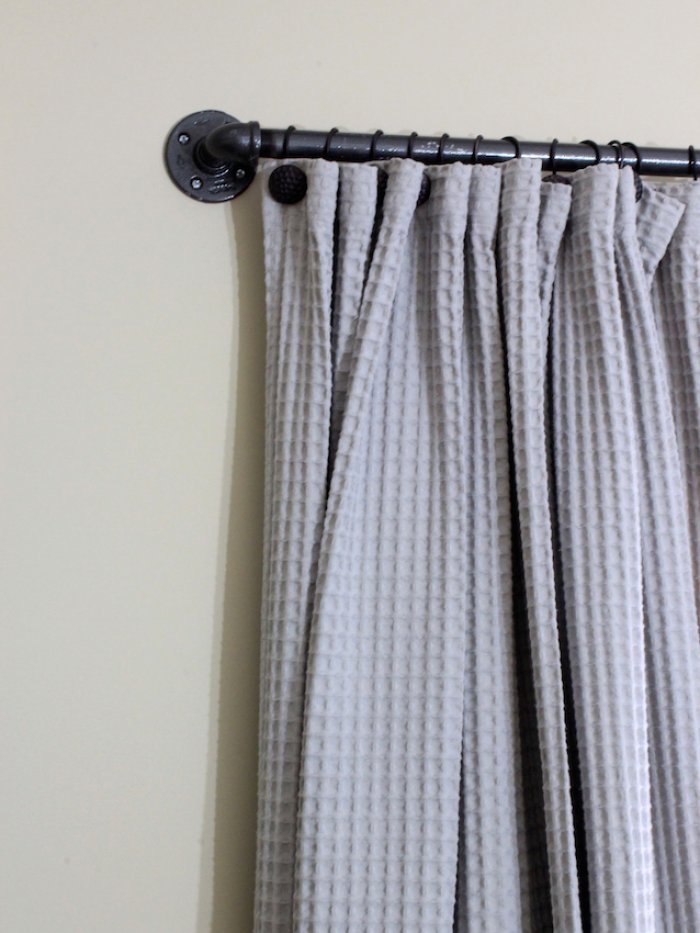 curtain on DIY curtain rod