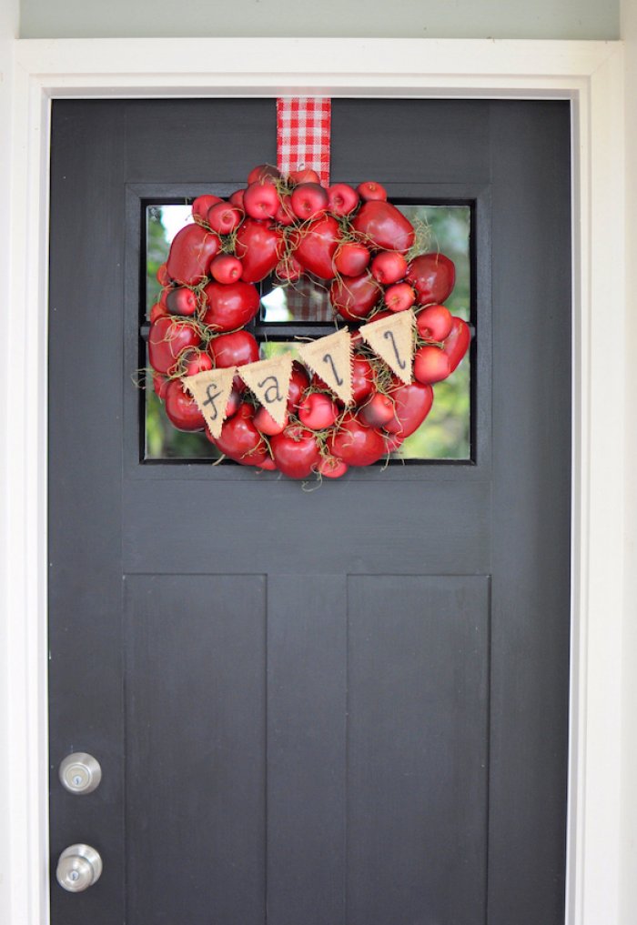 fall wreath on door