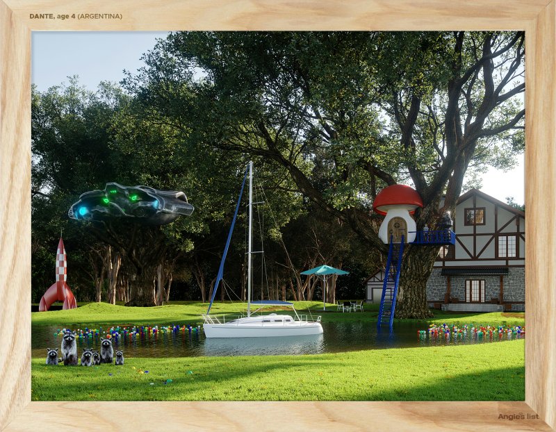 rendering of Dante's backyard by a designer