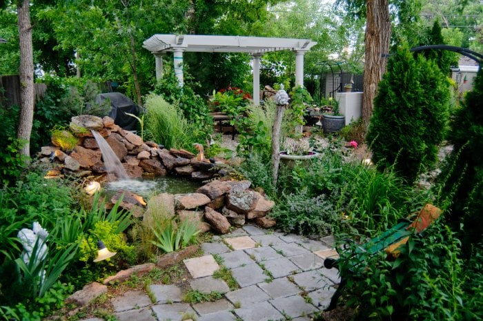 Create a focal point in your garden with a water feature or patio. (Photo courtesy of iStock Photo)