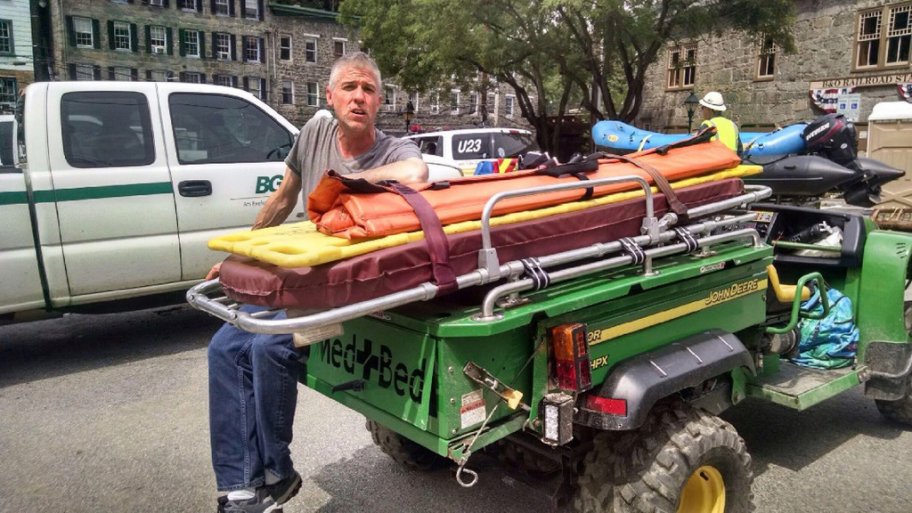 Sam Coyne during recovery work after 2016 Ellicott City, Maryland flood