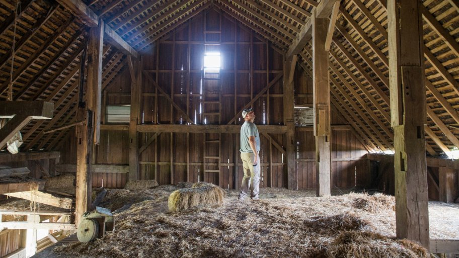 Interior of an old barn in Kokomo, Indiana