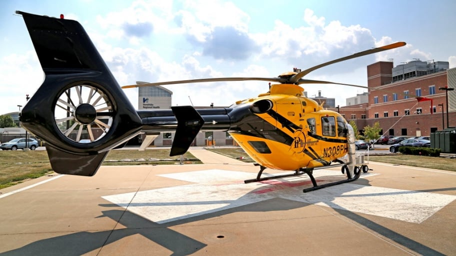 hendricks regional health helicopter on launchpad