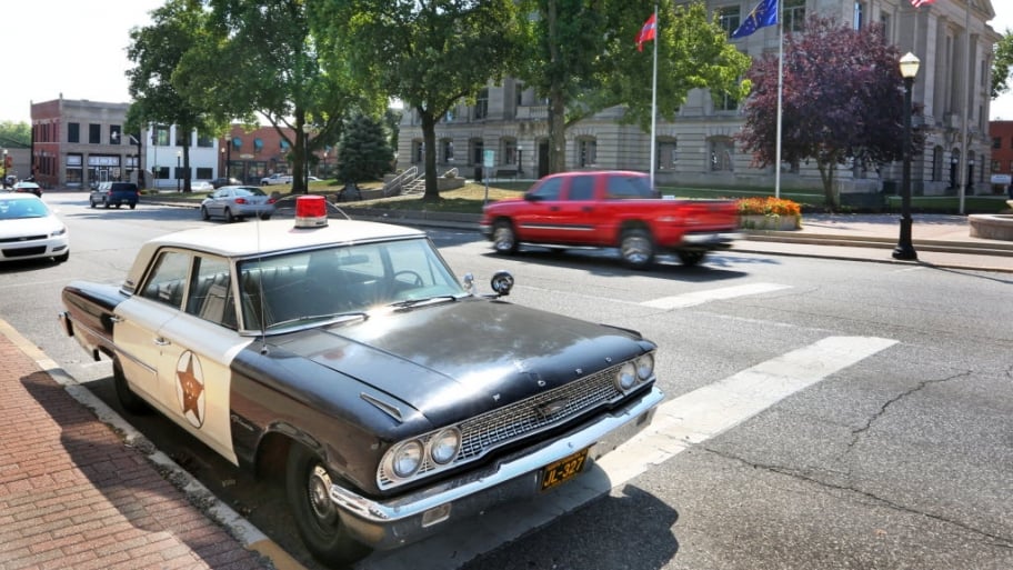 danville indiana court house and mayberry cafe police car