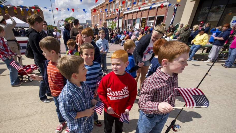boys attending the mayberry in the midwest parade