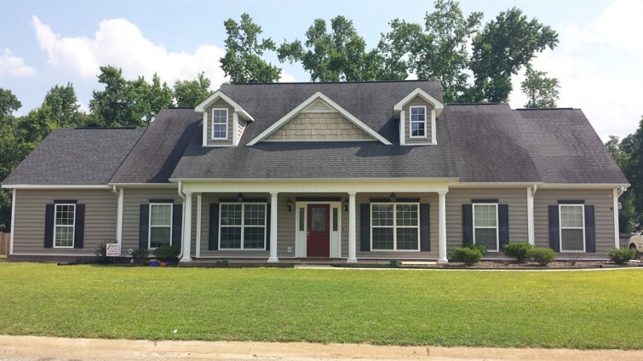 Cape Cod, two-story home, grass