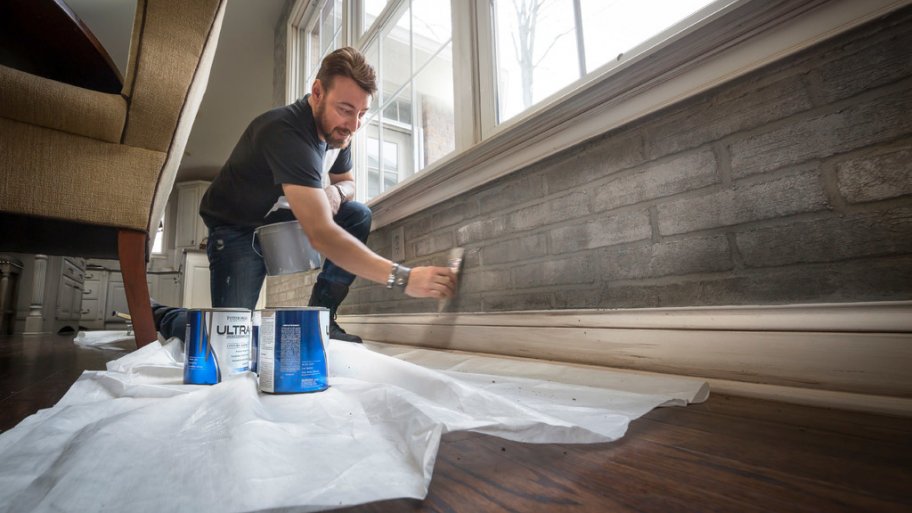 Silver Crow Studios' Sean Sheppard doing their faux brick