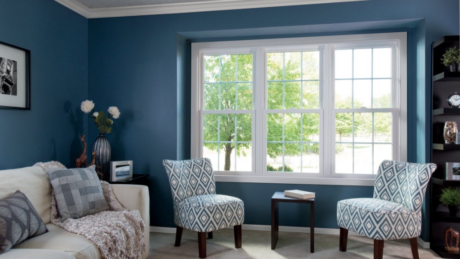 How To Make Windows More Energy Efficient Angie S List Living Room Window Blue Walls White Couch