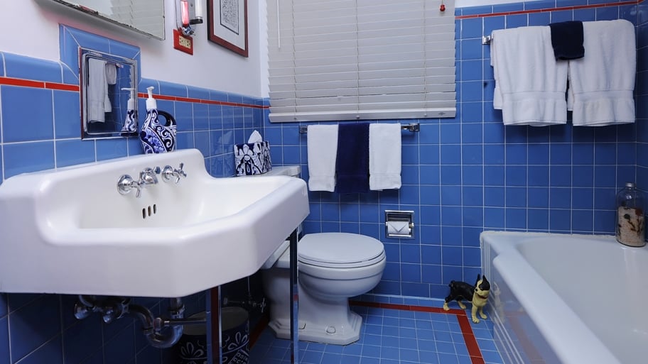 blue tile bathroom