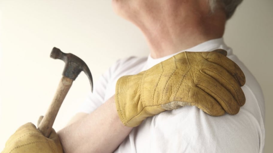 A worker with shoulder pain