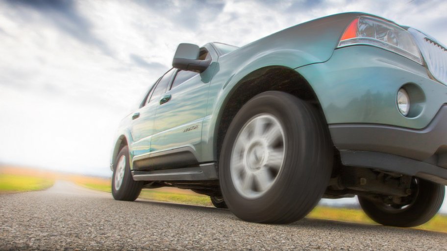 Car driving on road