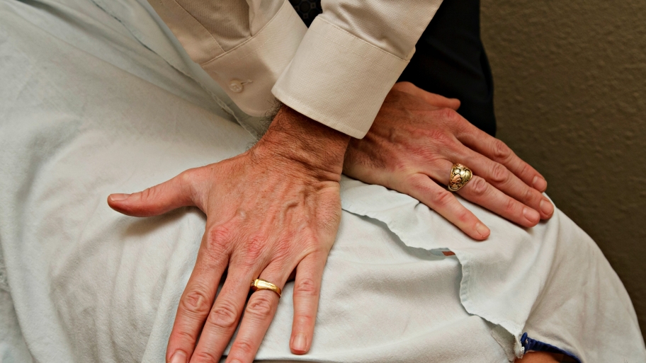 chiropractor working on a back