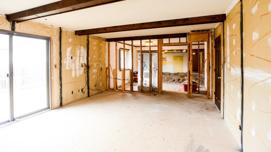 room under construction for remodel