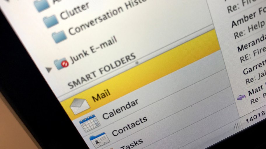 Computer screen image of an email client showing a menu bar and various folders