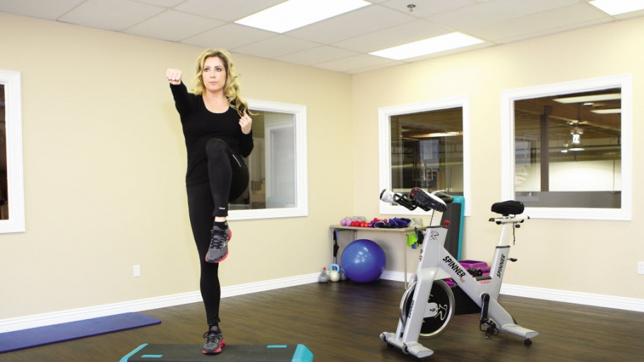 A woman working out