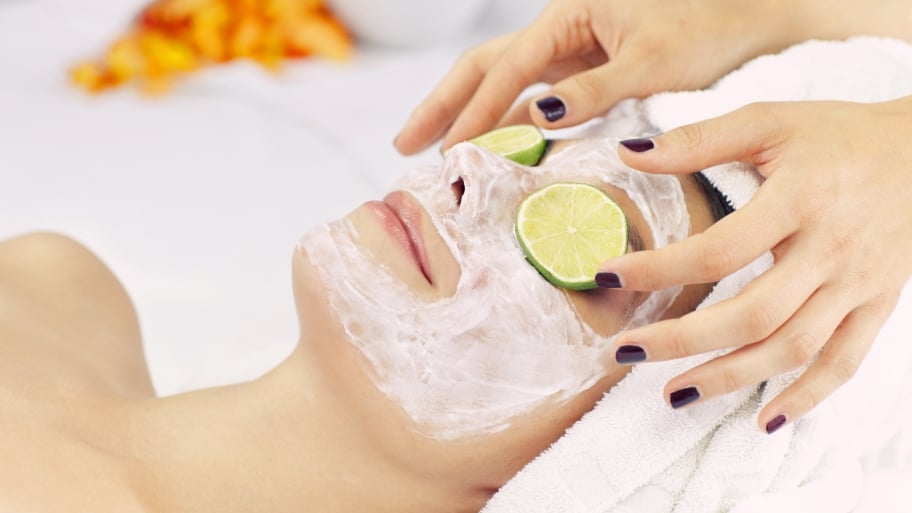 woman receiving a facial