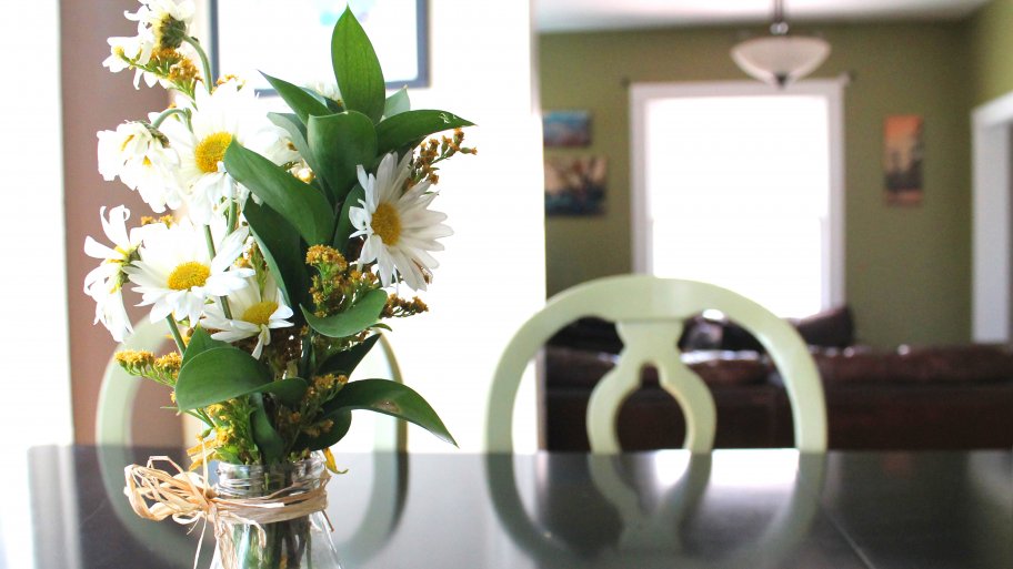 fresh flowers on table