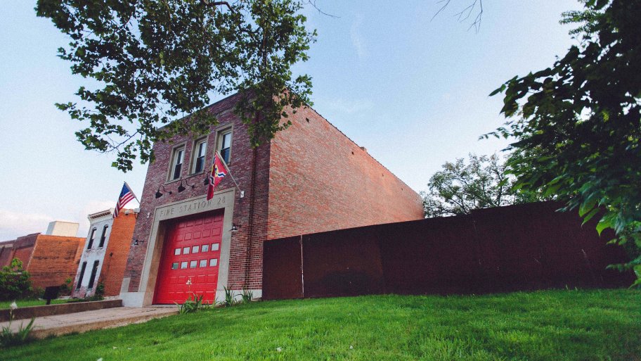 exterior fire station exterior of renovated fire station in St. Louis