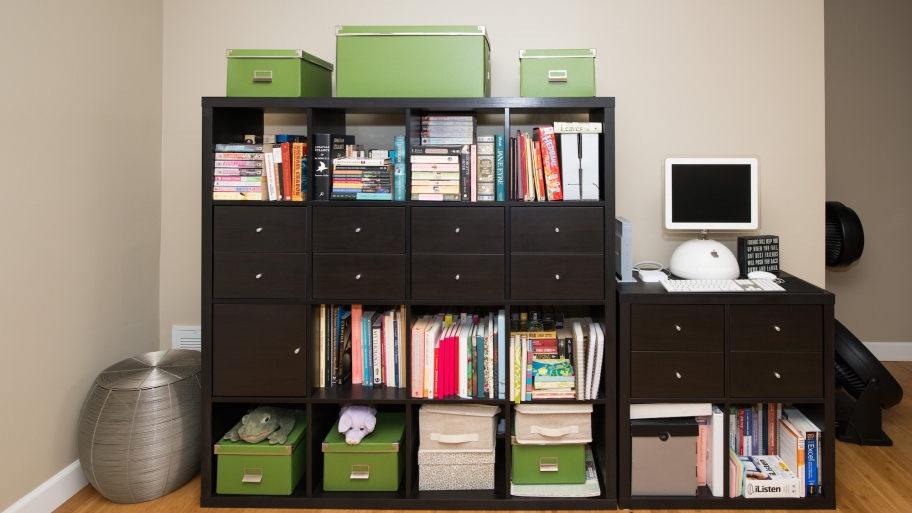 How To Organize Your Home For Opposites Angie S List Organized Shelves With Computer