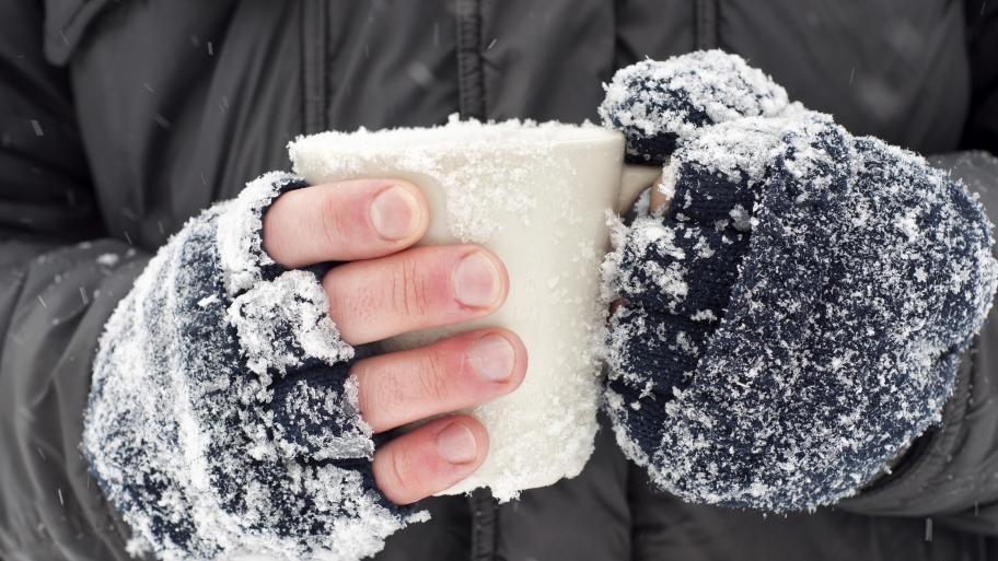 man with exposed hands