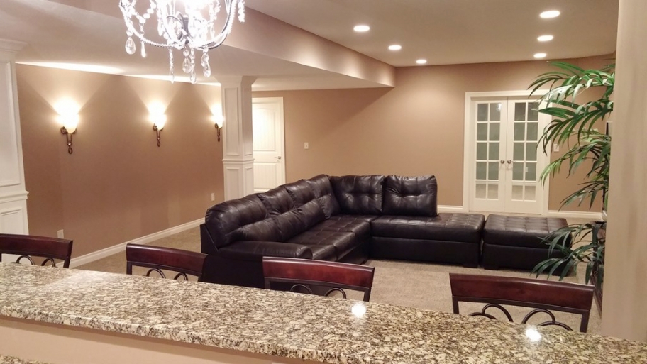 Overcome Obstacles To Basement Remodeling Angie S List New Paint Leather Sectional Bar Countertop In Basement
