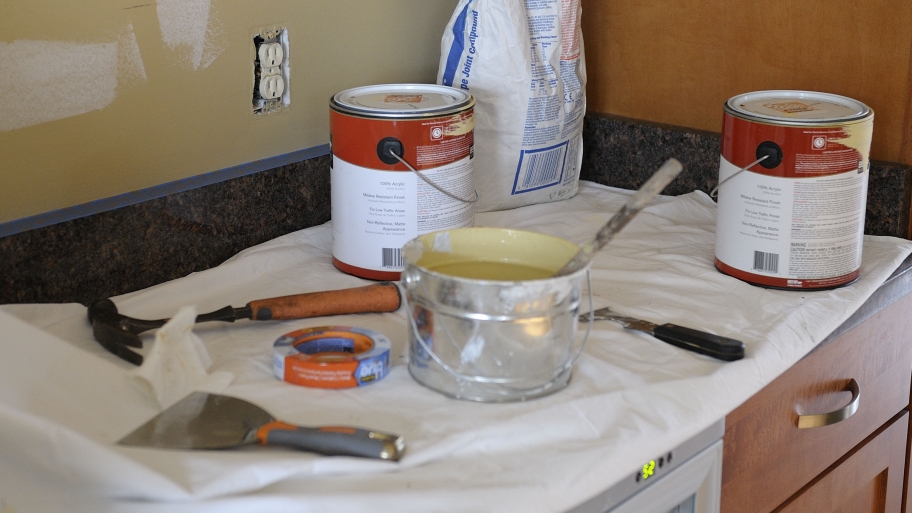 cleaning prep kitchen wall for painting