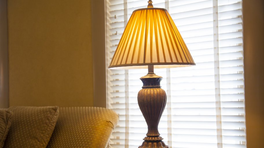 lamp on table