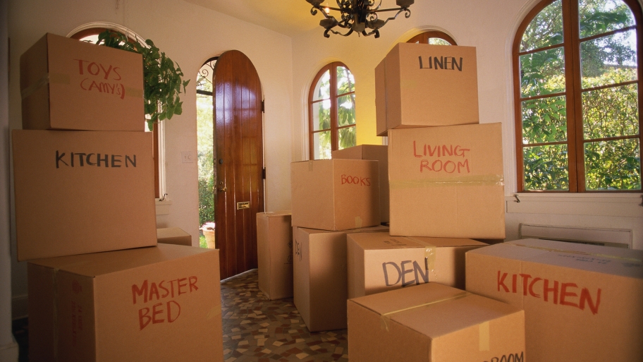 labeled moving boxes