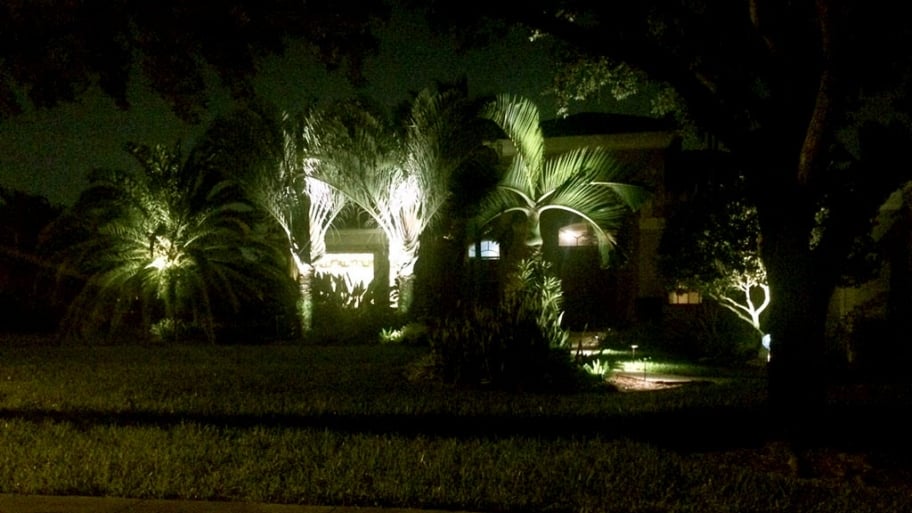A house at night