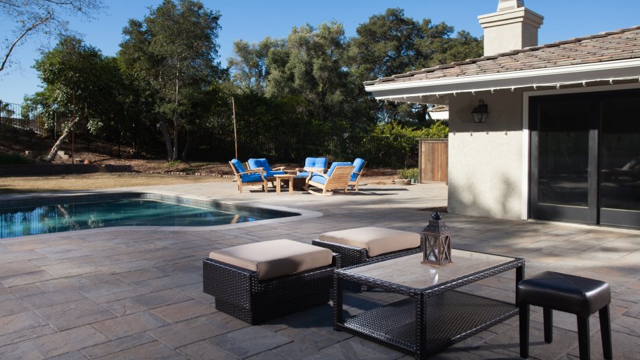 patio paver designs around pool