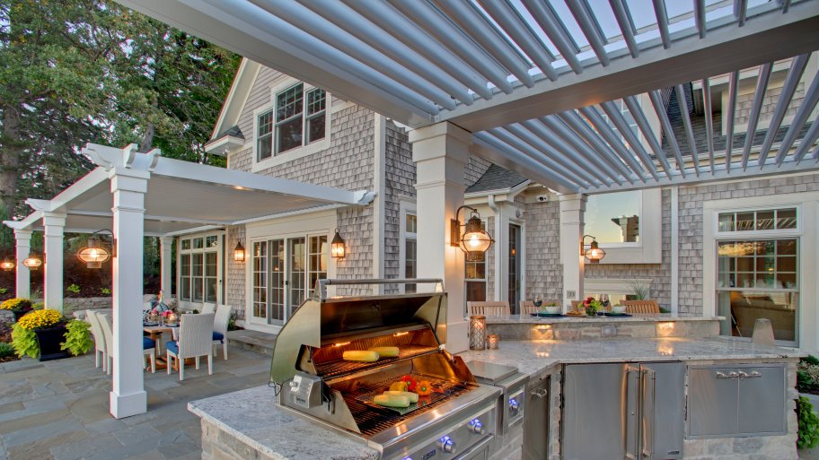 How Much Does It Cost To Build A Pergola? Angie's List Smart pergola with movable louvers - How Much Does It Cost To Build A Pergola? Angie's List