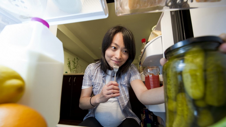 Woman with pregnancy cravings