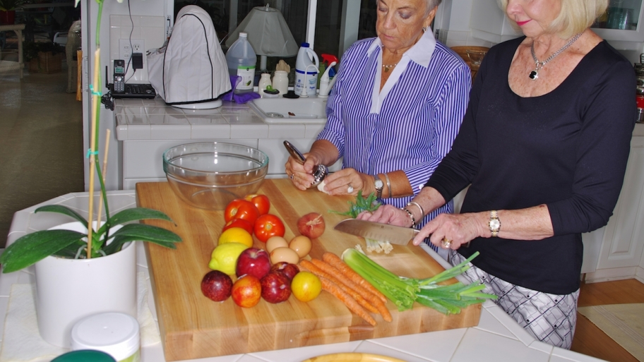 cutting vegetables