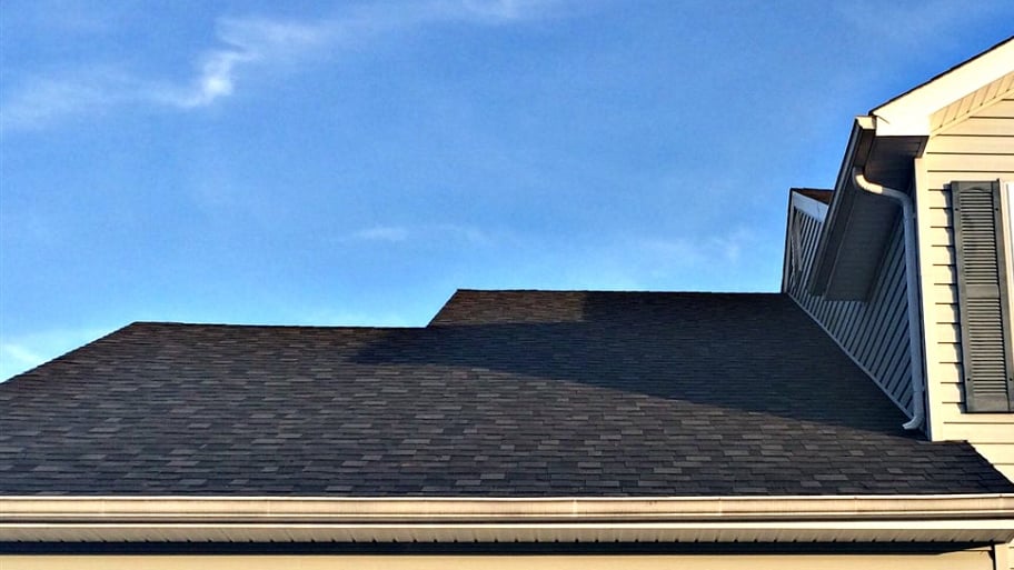 newly shingled roof on house