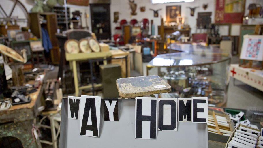 cluttered salvage antique shop