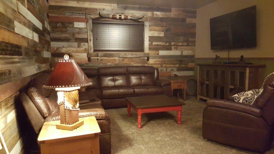 Reclaimed wood on walls
