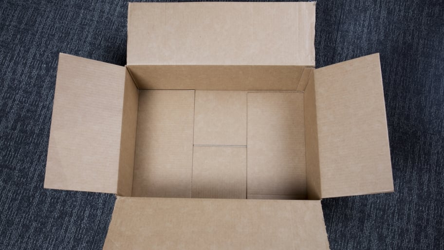 shipping box on floor