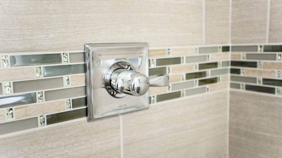 shower tile and faucet