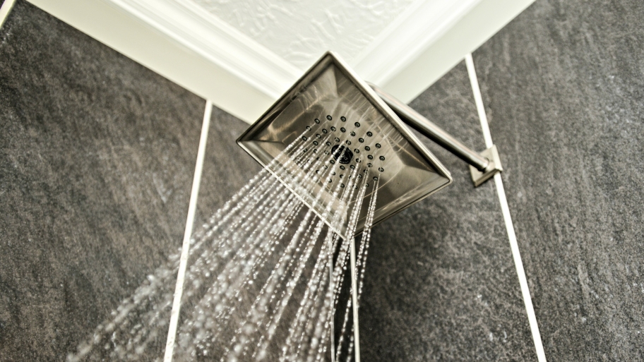 shower head spraying water