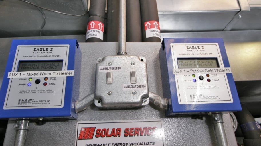 A solar water and air heating system