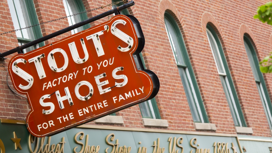Stout's footware sign Indianapolis Mass. Ave.