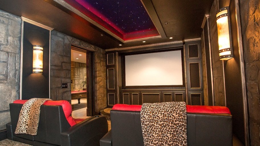 Home theater designed by Silver Crow Studios