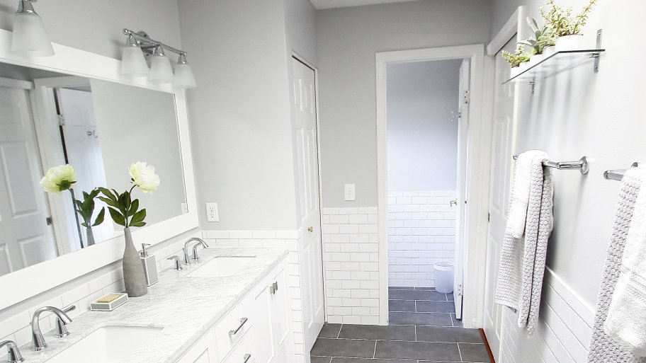 Finished master bathroom