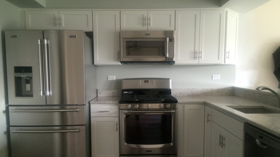 A remodeled kitchen.