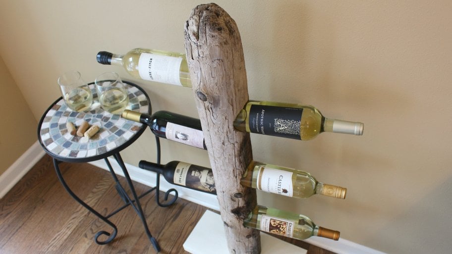 How To Make A Diy Wine Rack From Beach Driftwood Angie S List Diy Wine Rack From Beach Driftwood
