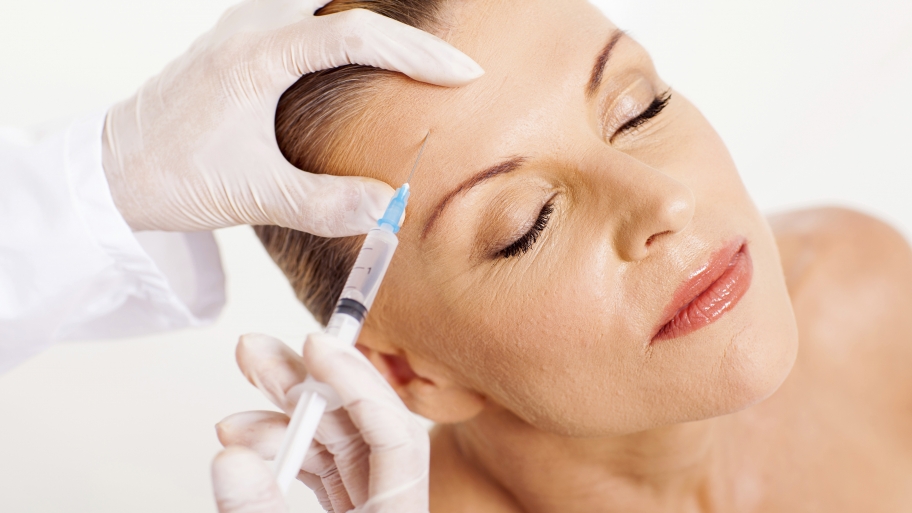 woman getting botox injection
